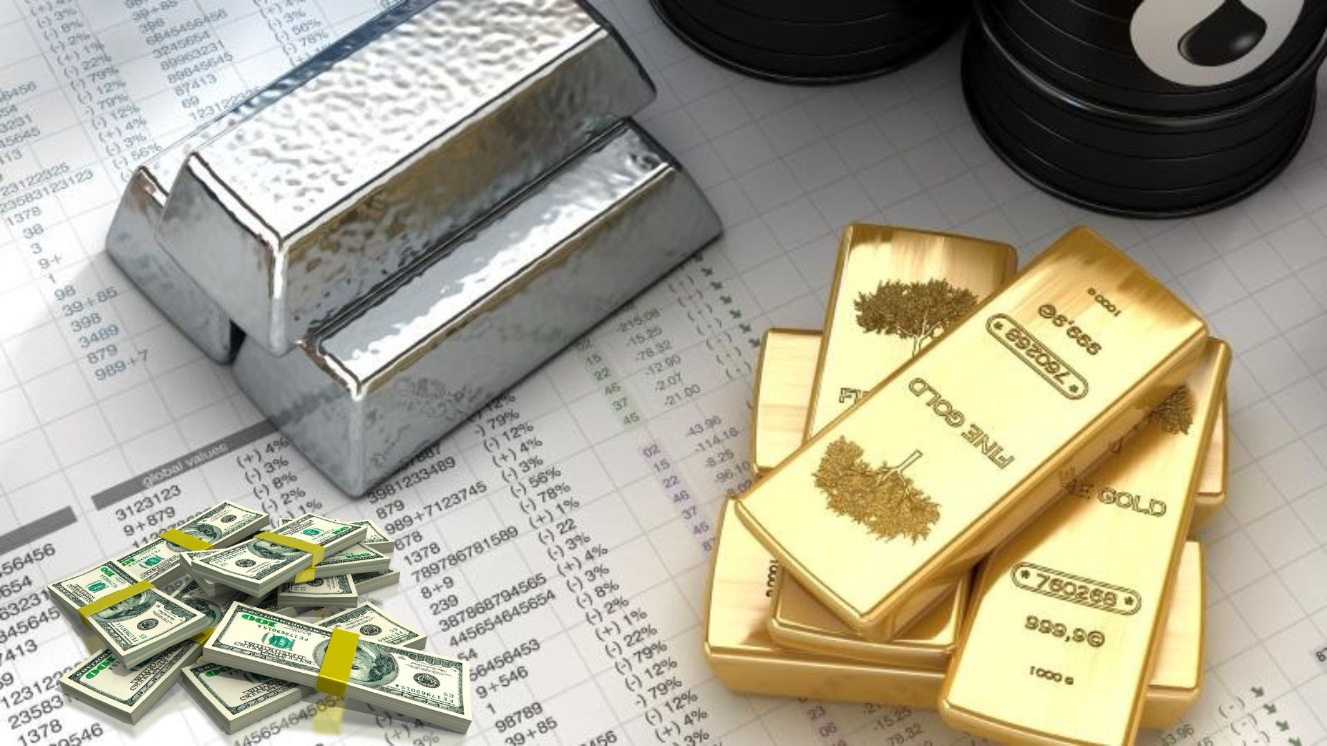 ارتفاع أسعار الذهب وانخفاض النفط عالميا مع ارتفاع مؤشر الدولار